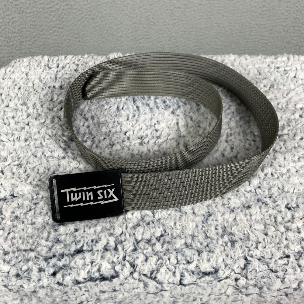 Twin Six Grip6 Web Belt Mens 40" Green Embossed Metal Buckle Tactical Adjustable